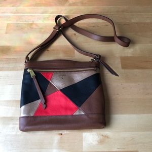 Fossil Geometric Pattern Crossbody Bag